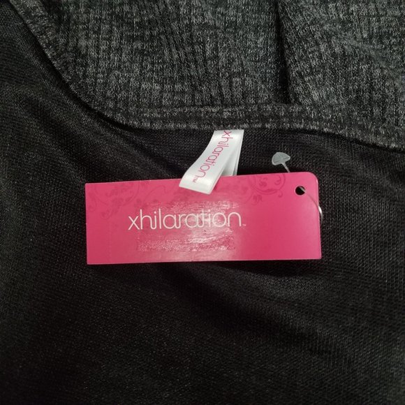 Xhilaration LS Square Neck Sweater Mini Dress Charcoal Gray - Picture 6 of 7